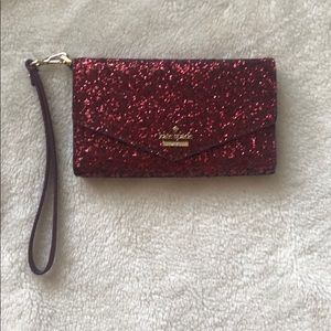 Kate spade glitter wristlet/wallet